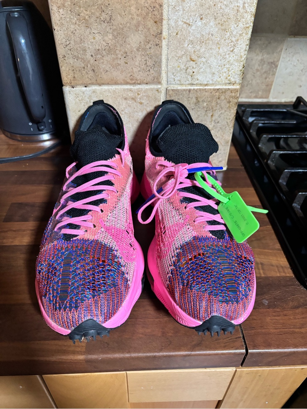 Men off white x Nike zoom tempo Pink glow Running Sneakers size 13